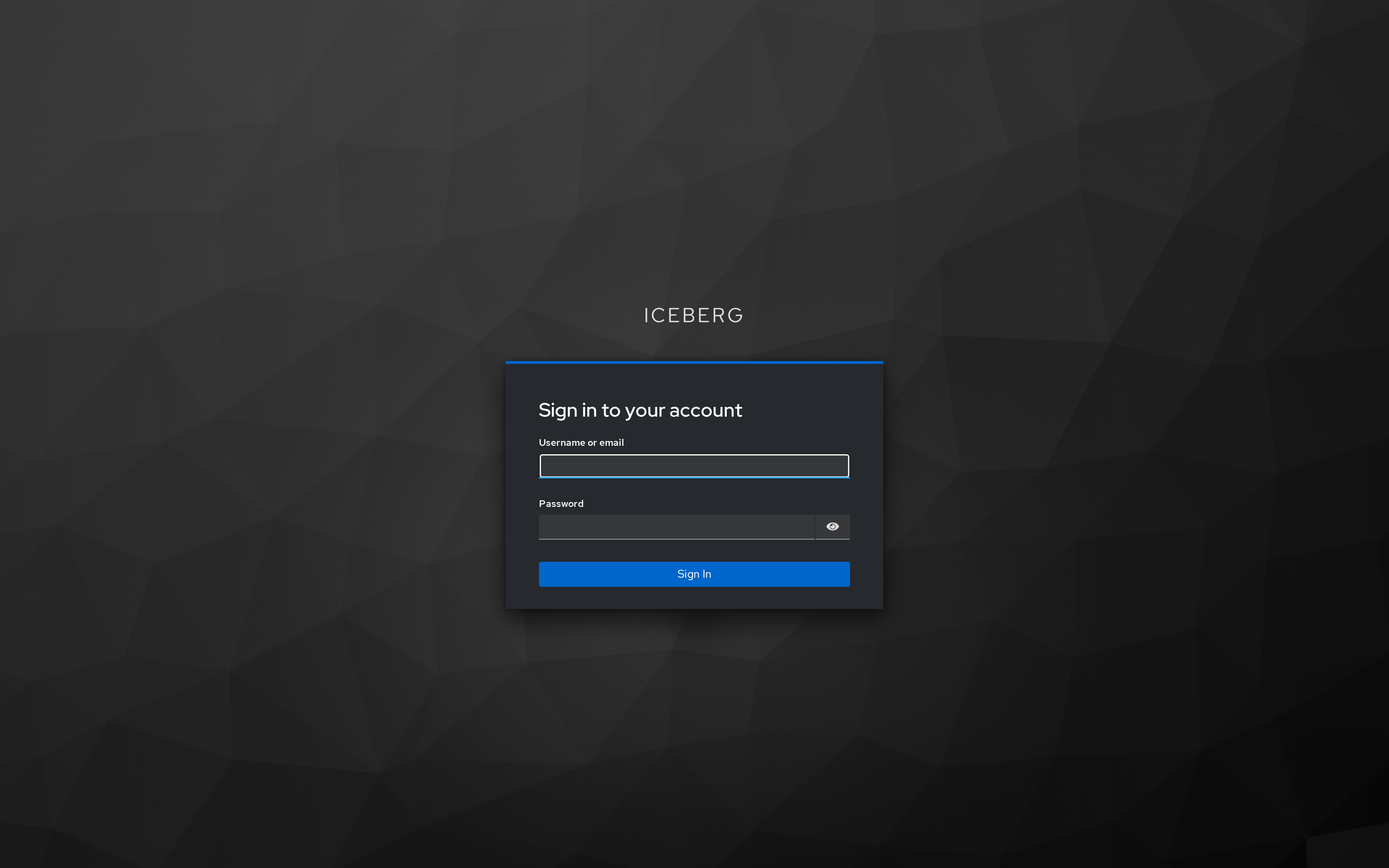 Keycloak sign-in page for the iceberg realm